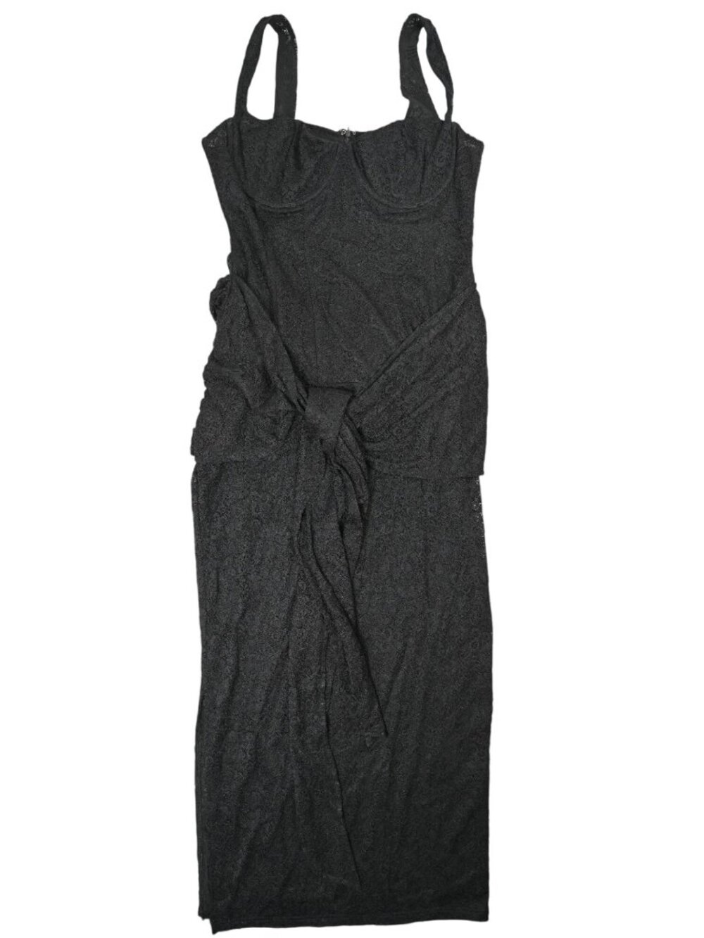 Mars The Label The Tie Front Maxi Dress in Black
